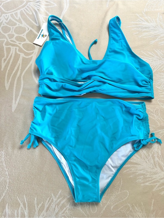 Beach Bunny Other - Beachsissi Aqua Blue High Waist Bikini Set NWT XL